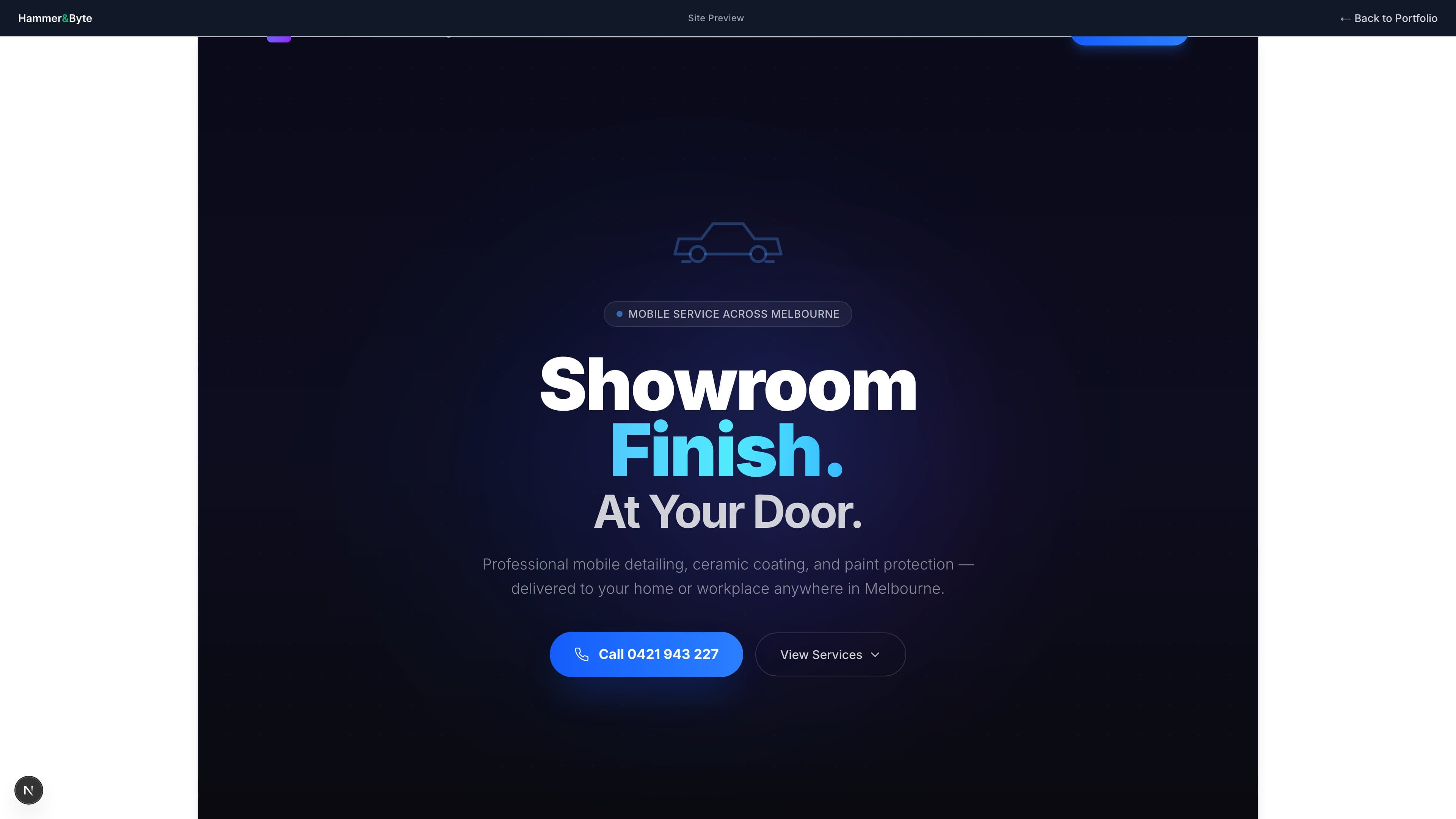 Melbourne Mobile Detailing website preview